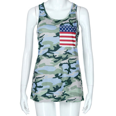 Damen-Tanktop mit amerikanischer Flagge