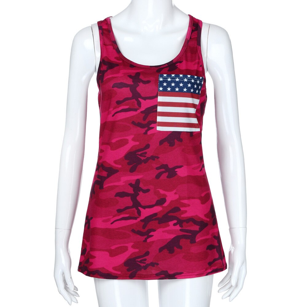 Damen-Tanktop mit amerikanischer Flagge