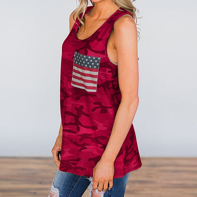 Damen-Tanktop mit amerikanischer Flagge