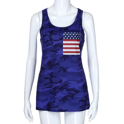 Damen-Tanktop mit amerikanischer Flagge