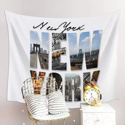 Vintage Wandteppich Poster New York