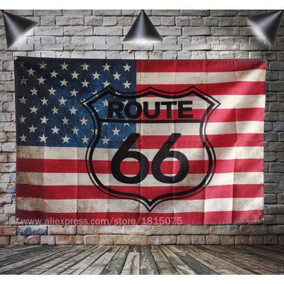 Vintage Route 66 Wandteppich