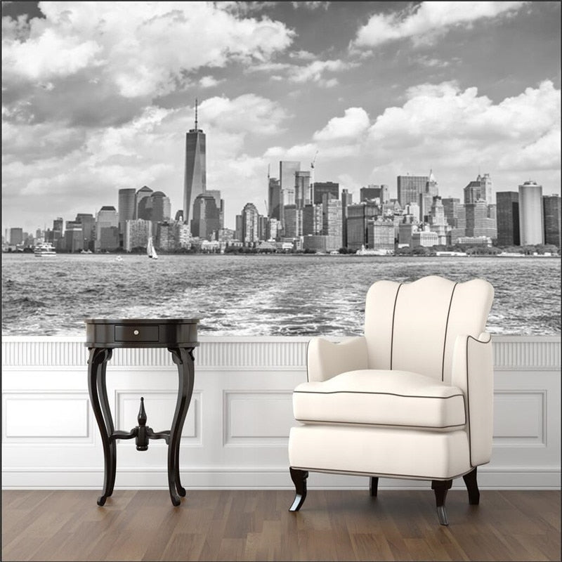 Vintage Schwarz-Weiß-Tapete