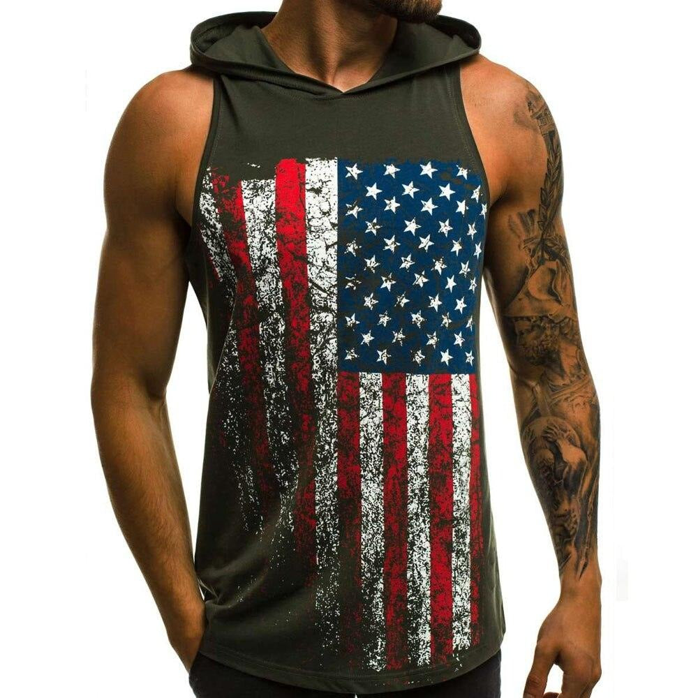 Herren-Tanktop mit amerikanischer Flagge