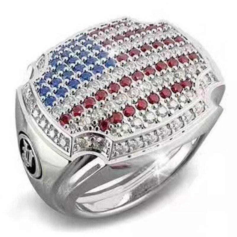 Vintage Ring mit amerikanischer Flagge