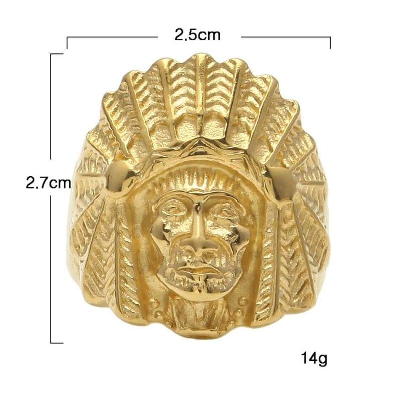 Vintage Gold Indianerkopf Ring