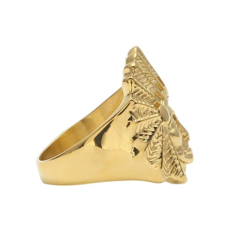Vintage Gold Indianerkopf Ring