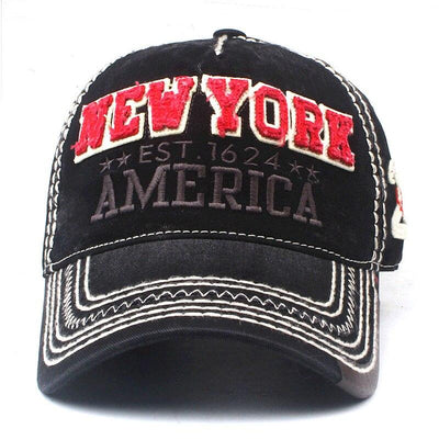 Vintage New York Rote und Schwarze Mütze