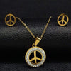 Vintage Peace And Love Halskette GOLD