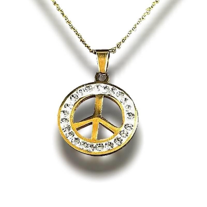 Vintage Peace And Love Halskette GOLD