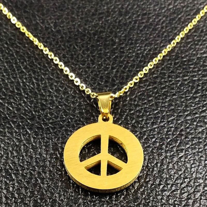 Vintage Peace And Love Halskette GOLD