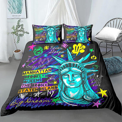 New York Teen Boy Vintage Bettbezug