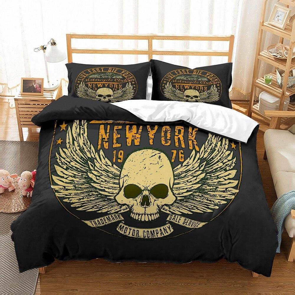 Vintage New York Bettbezug Schwarz