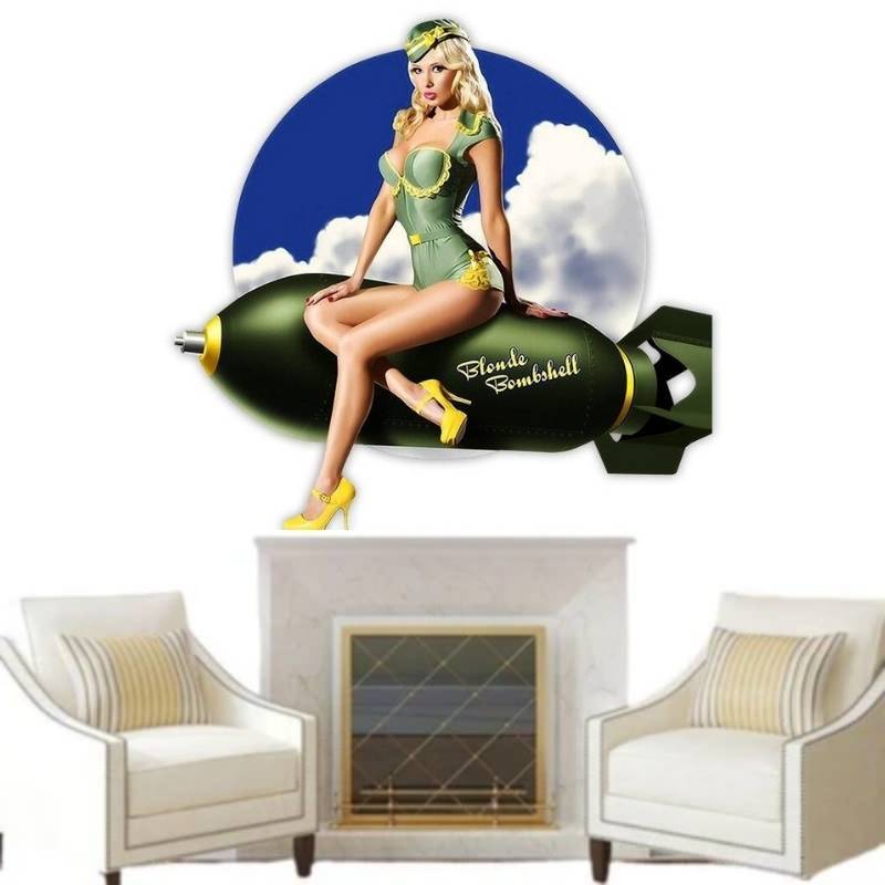 Vintage Militär-Pin-Up-Aufkleber