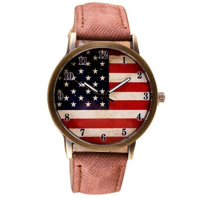 Vintage-Uhr mit amerikanischer Flagge