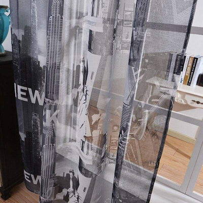 Vintage-Vorhang mit New York-Muster