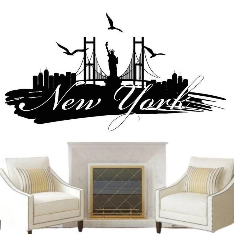 Riesige Vintage-Aufkleber New Yorks