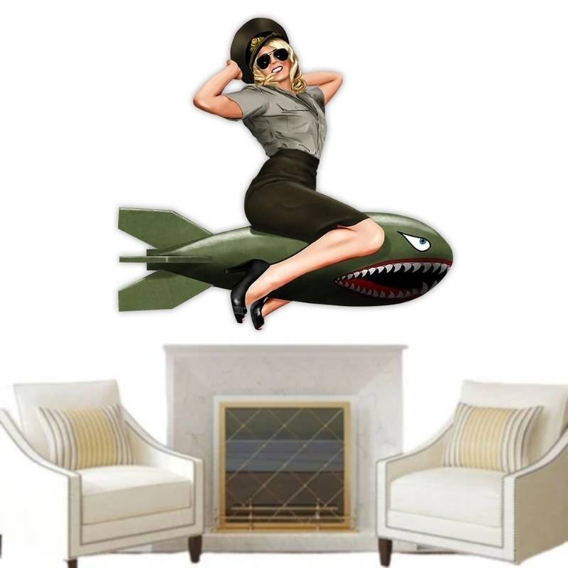 Vintage Pin-Up-Bomber-Aufkleber
