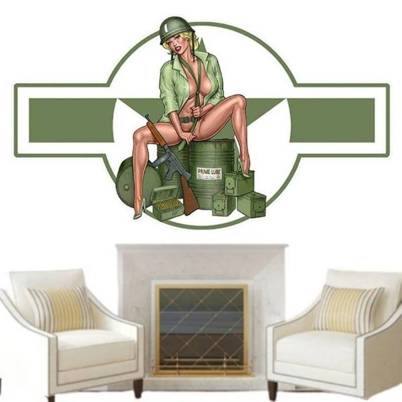 Pin-up-Vintage-Aufkleber der US-Armee