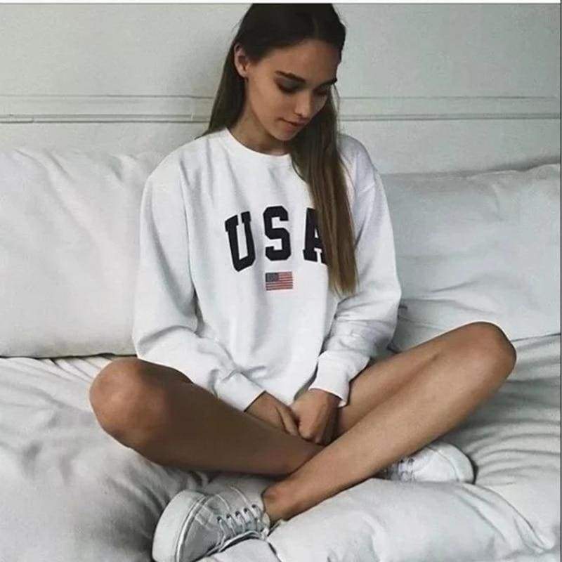 Vintage-Sweatshirt für Damen im amerikanischen Stil