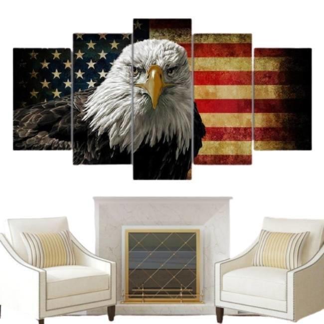 Goldenes Adler-Vintage-Gemälde