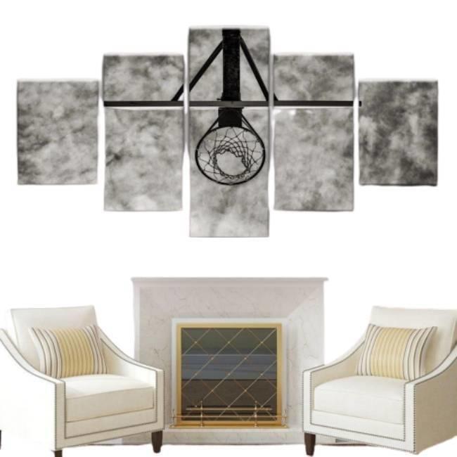 Vintage Basketball Schwarz-Weiß-Malerei