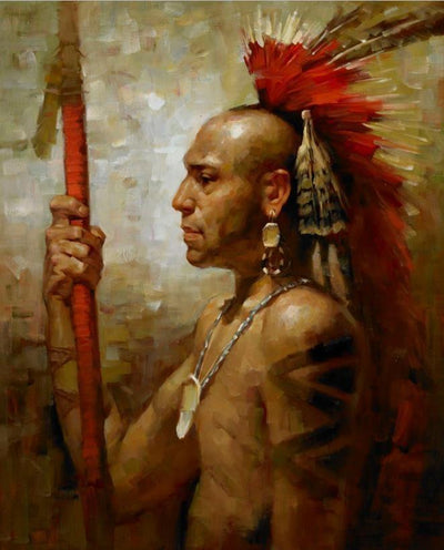 Indianerhäuptling Vintage Gemälde
