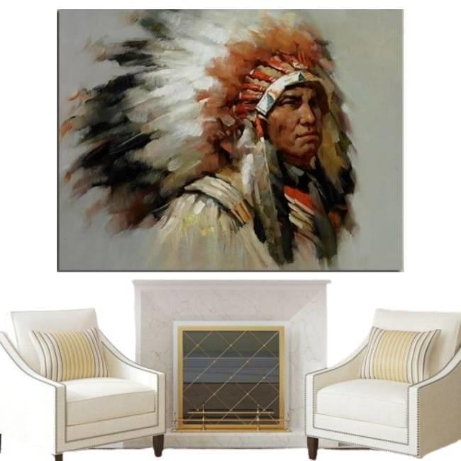 Indianerhäuptling Vintage Gemälde