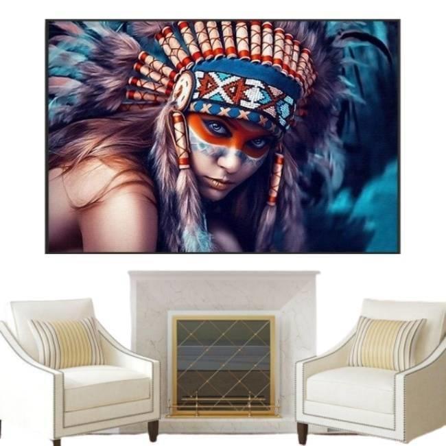 Indischer Kopfschmuck, Vintage-Gemälde