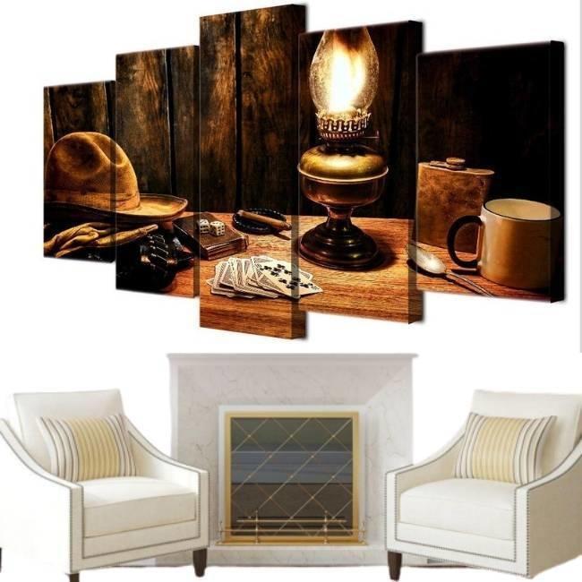 Vintage Cowboy-Gemälde