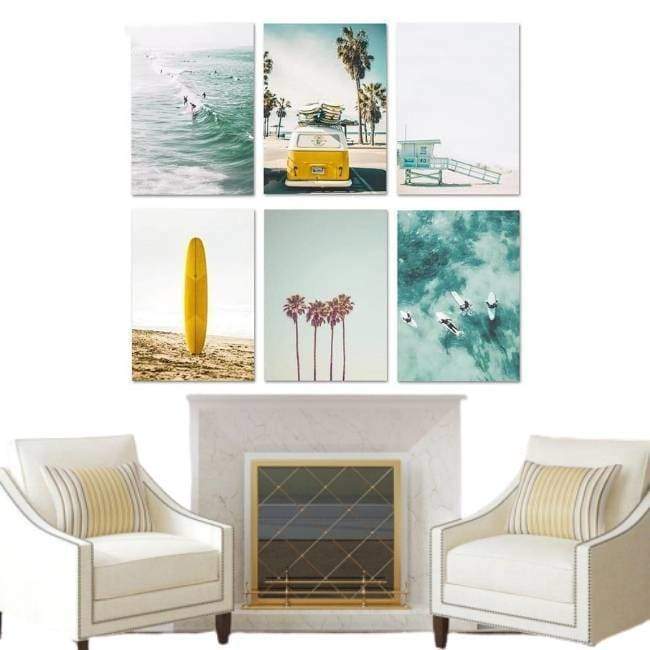 Kalifornien-Deko-Vintage-Gemälde