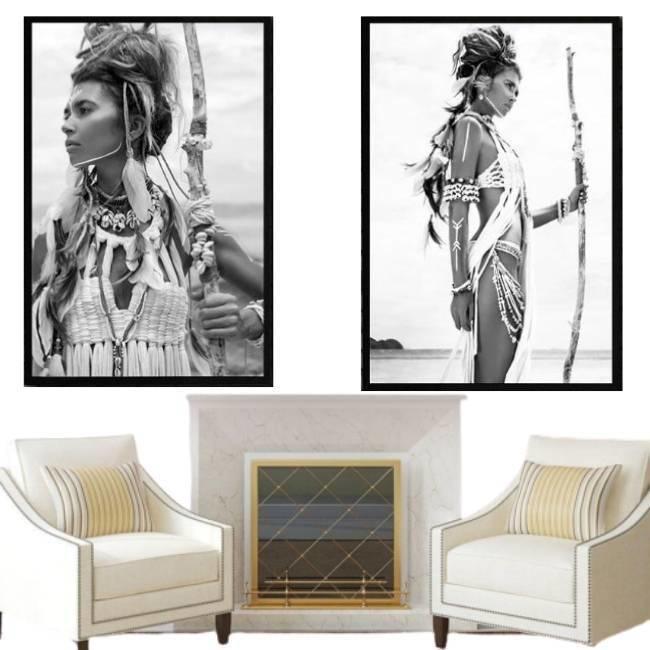 Vintage Indianerfrauenmalerei