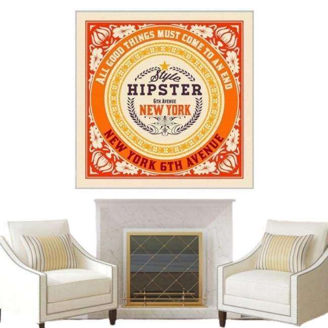 Vintage Hipster-Gemälde