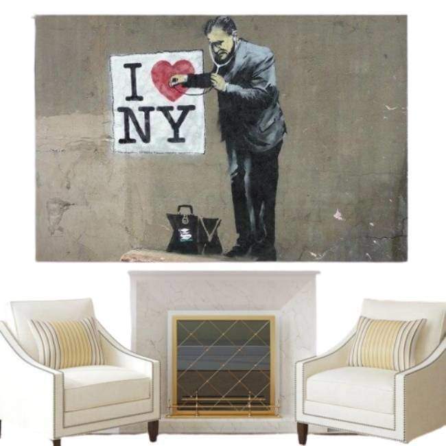 Vintage Vintage Ich liebe New York-Gemälde