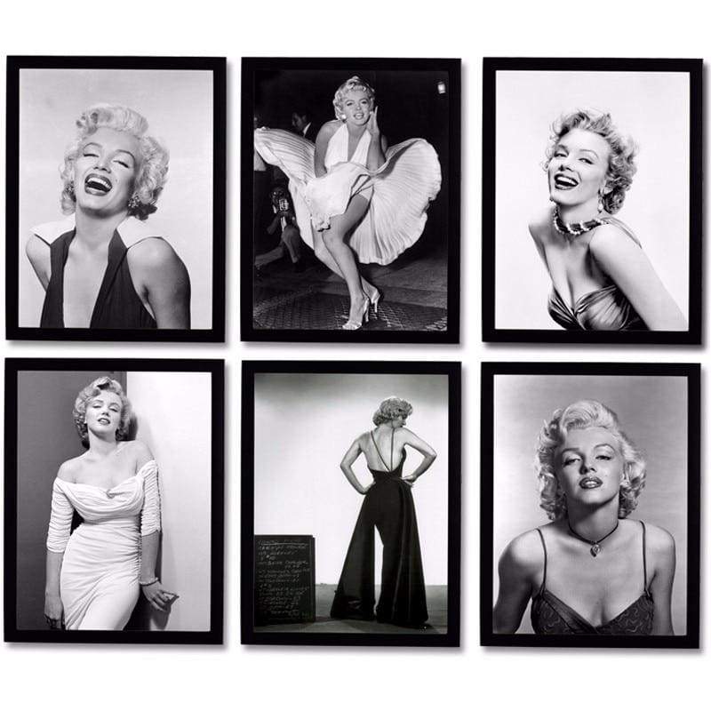 Vintage Marilyn Monroe Schwarz-Weiß-Gemälde
