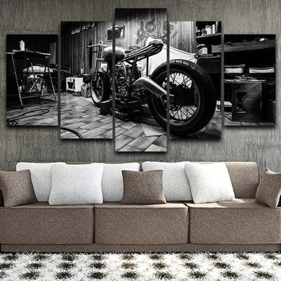 Vintage-Metall-Motorrad-Gemälde