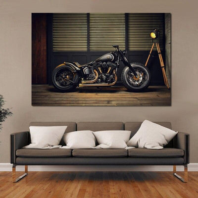 Vintage-Motorrad-Gemälde