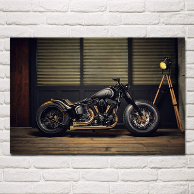 Vintage-Motorrad-Gemälde