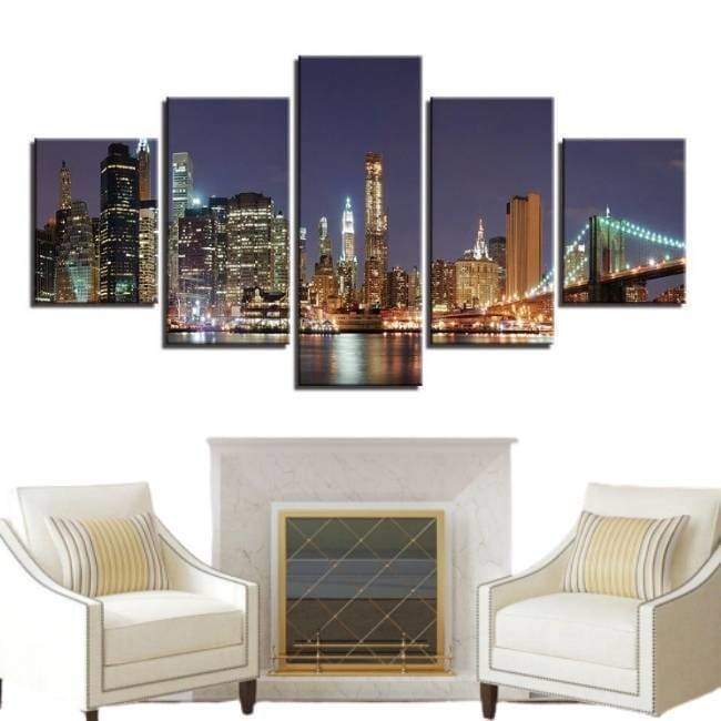 Vintage New Yorker Nachtgemälde