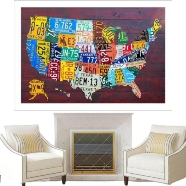 Vintage USA Nummernschildkarte