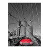 Vintage-Gemälde New York Brooklyn Bridge rot