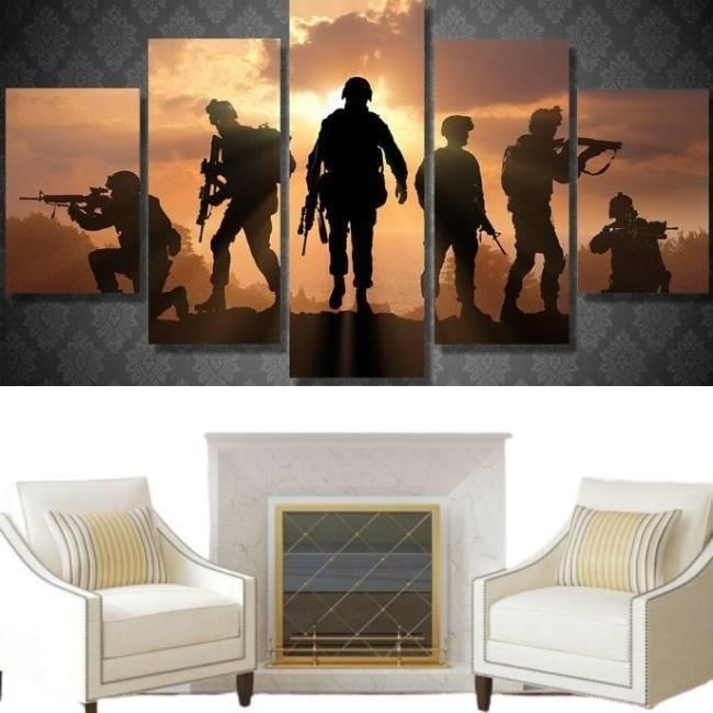 Vintage-Gemälde der US-Armee