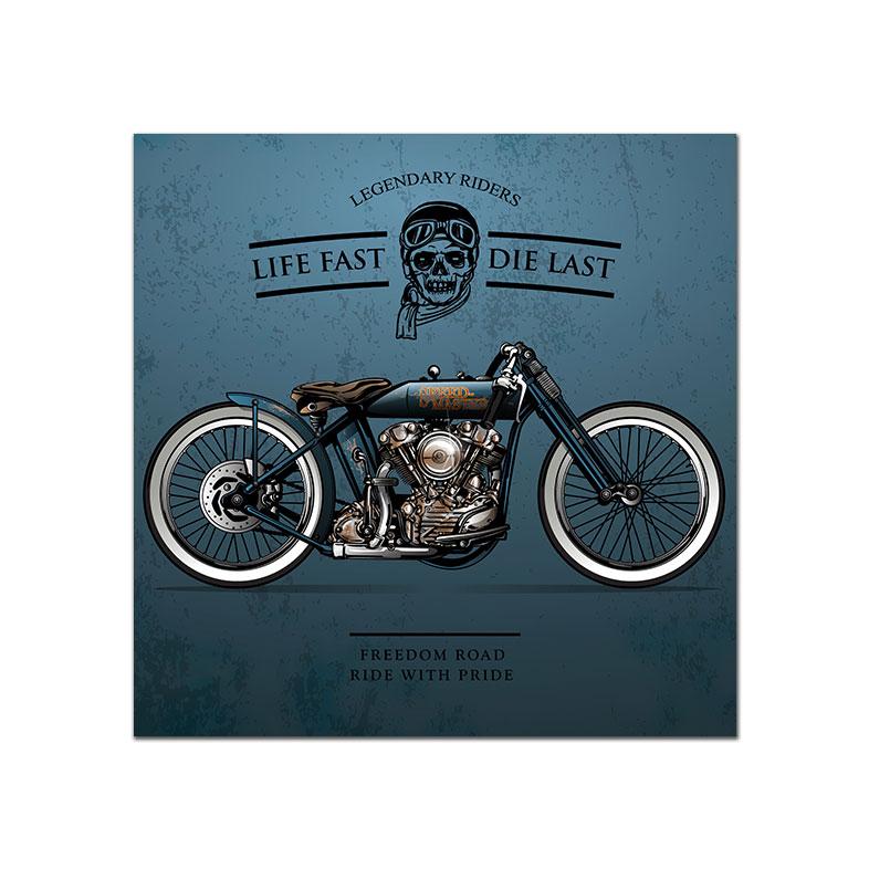 Vintage-Motorrad-Gemälde