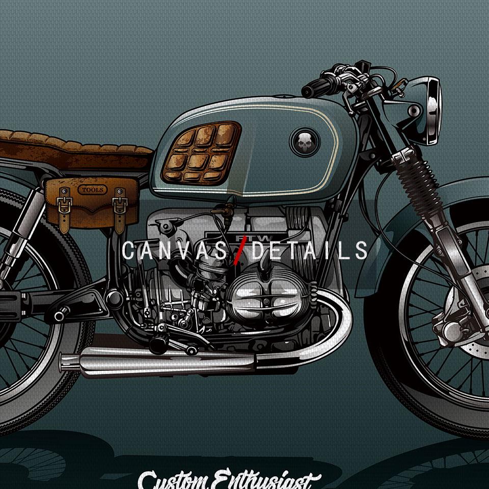 Vintage-Motorrad-Gemälde