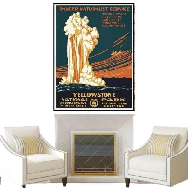 Vintage Yellowstone-Gemälde