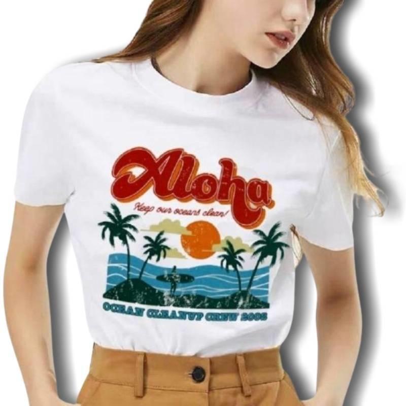 Damen Vintage Aloha T-Shirt