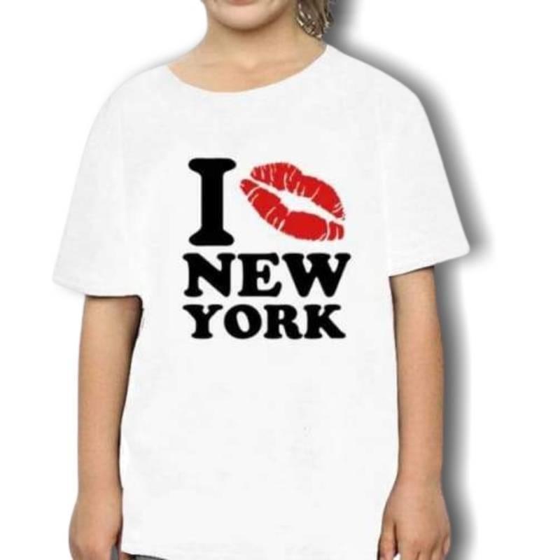 Vintage-T-Shirt „I Love New York“ für Mädchen