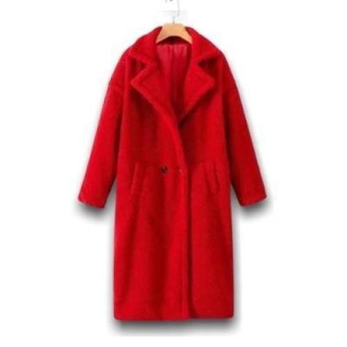 Damen Vintage Teddyjacke Rot