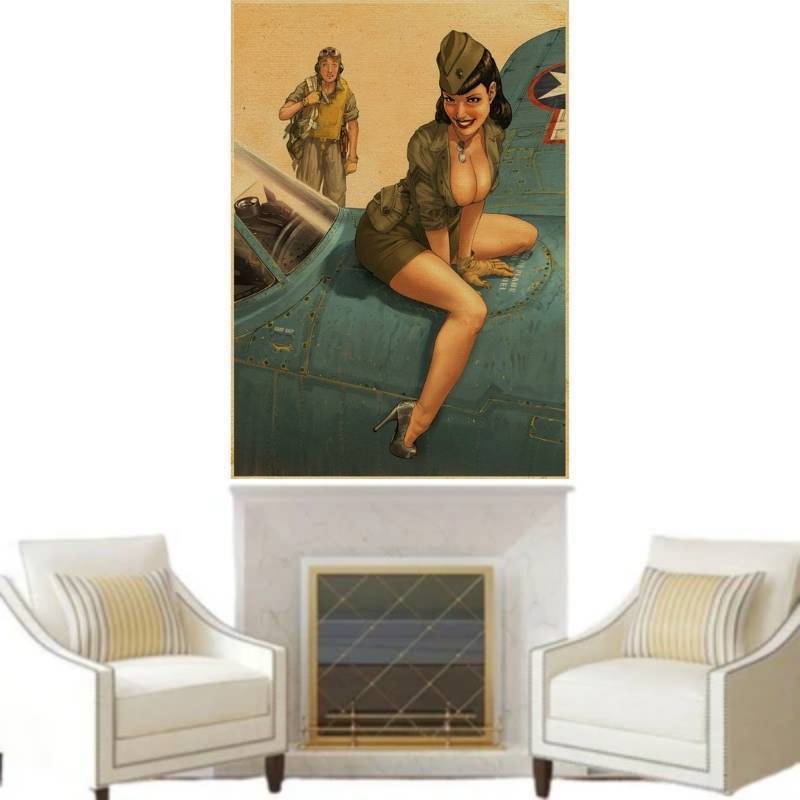 Amerikanische Pin-Up-Aufkleber aus dem 2. Weltkrieg